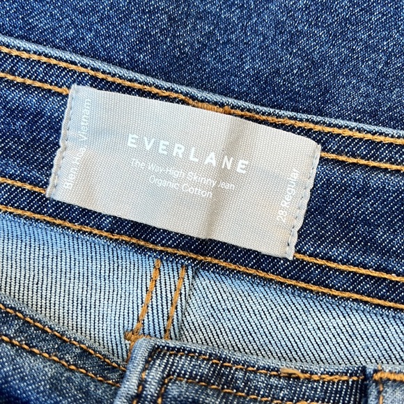 New! Everlane The way High Clean Front Skinny Jeans Mid Blue Size 28 - Picture 8 of 14